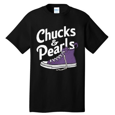 Wo Kamala Harris Chucks And Pearls 2024 Vice President Vneck Tall T-Shirt