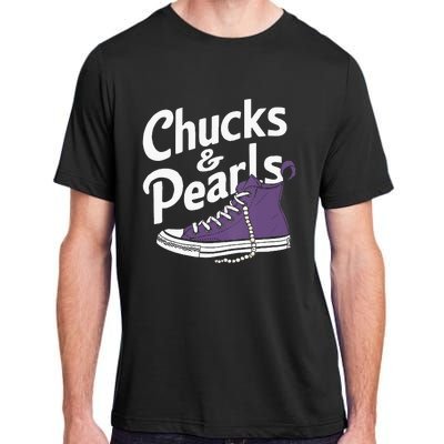 Wo Kamala Harris Chucks And Pearls 2024 Vice President Vneck Adult ChromaSoft Performance T-Shirt