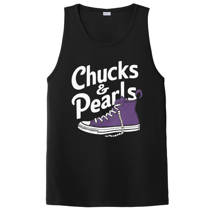 Wo Kamala Harris Chucks And Pearls 2024 Vice President Vneck PosiCharge Competitor Tank