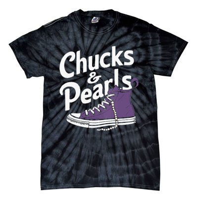 Wo Kamala Harris Chucks And Pearls 2024 Vice President Vneck Tie-Dye T-Shirt