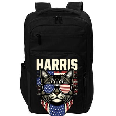 Wo Kamala Harris For President 2024 Funny Cat Lady Graphic Impact Tech Backpack