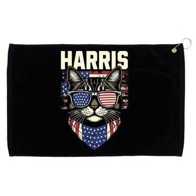 Wo Kamala Harris For President 2024 Funny Cat Lady Graphic Grommeted Golf Towel