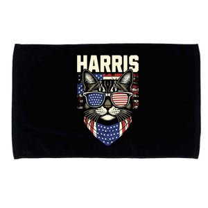 Wo Kamala Harris For President 2024 Funny Cat Lady Graphic Microfiber Hand Towel