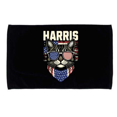 Wo Kamala Harris For President 2024 Funny Cat Lady Graphic Microfiber Hand Towel