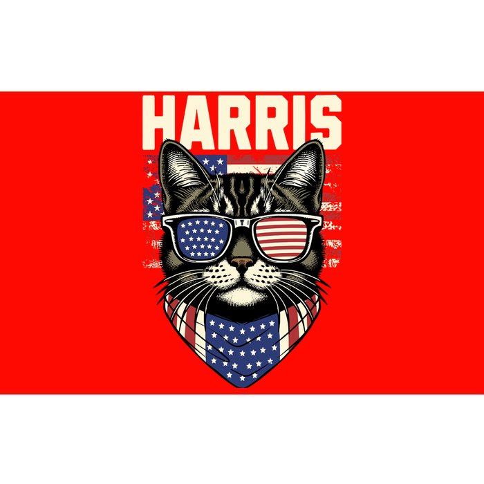 Wo Kamala Harris For President 2024 Funny Cat Lady Graphic Bumper Sticker