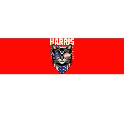 Wo Kamala Harris For President 2024 Funny Cat Lady Graphic Bumper Sticker