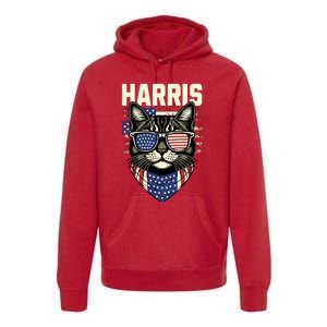 Wo Kamala Harris For President 2024 Funny Cat Lady Graphic Premium Hoodie