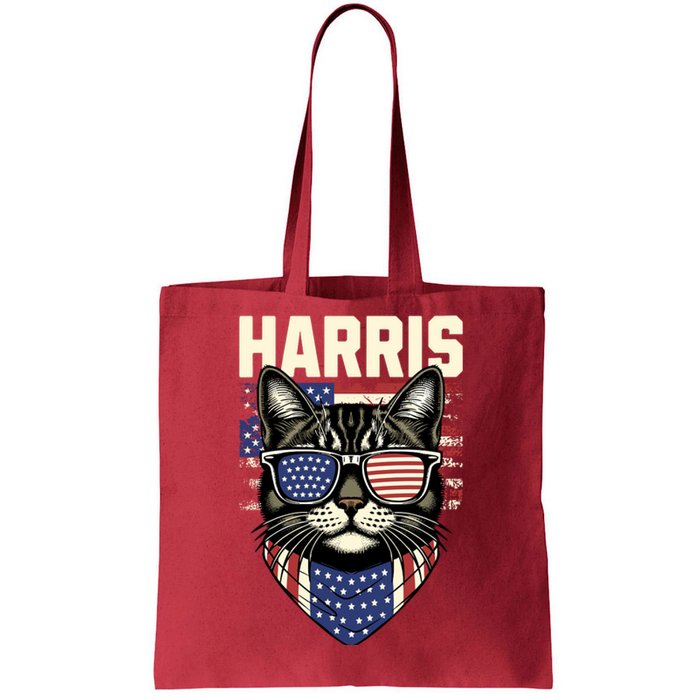 Wo Kamala Harris For President 2024 Funny Cat Lady Graphic Tote Bag