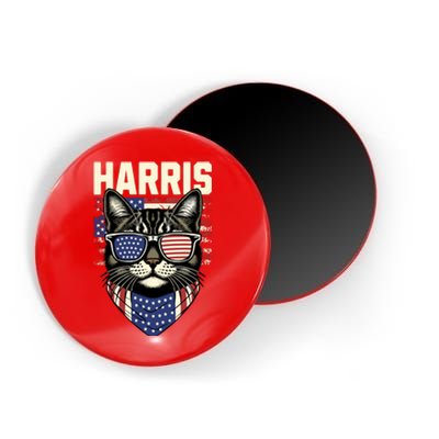 Wo Kamala Harris For President 2024 Funny Cat Lady Graphic Magnet