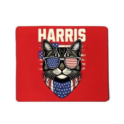 Wo Kamala Harris For President 2024 Funny Cat Lady Graphic Mousepad