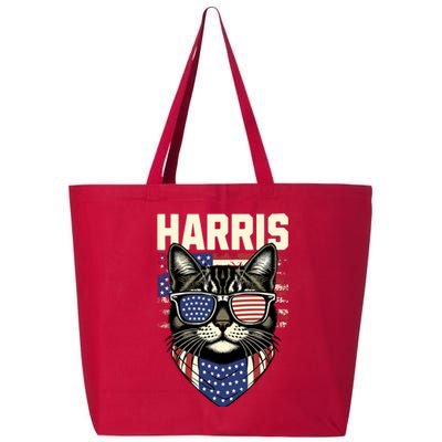 Wo Kamala Harris For President 2024 Funny Cat Lady Graphic 25L Jumbo Tote