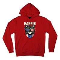 Wo Kamala Harris For President 2024 Funny Cat Lady Graphic Tall Hoodie