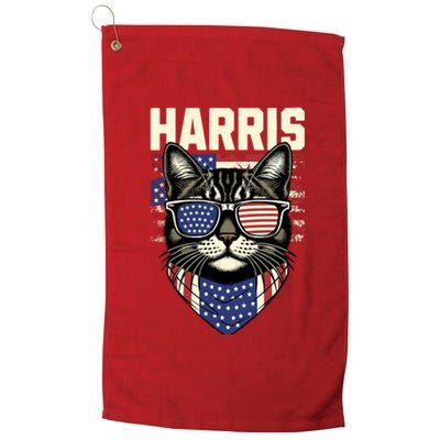 Wo Kamala Harris For President 2024 Funny Cat Lady Graphic Platinum Collection Golf Towel