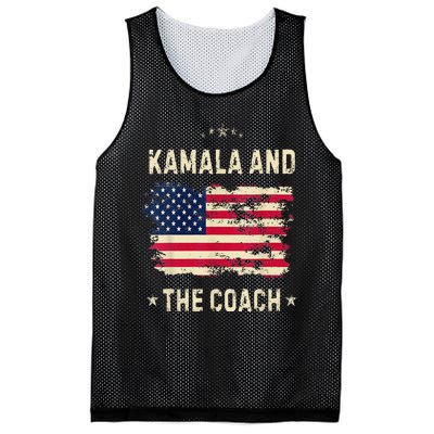 Women Kamala Harris And The Coach 2024 Walz Waltz Usa Flag Gift Mesh Reversible Basketball Jersey Tank