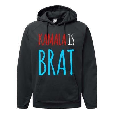 Wo Kamala Is Brat Performance Fleece Hoodie