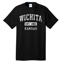 Wichita Kansas Ks Vintage Established Sports Tall T-Shirt