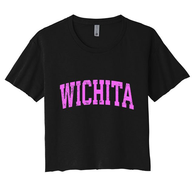 Wichita Kansas Ks Vintage Athletic Sports Pin.K Crop Top