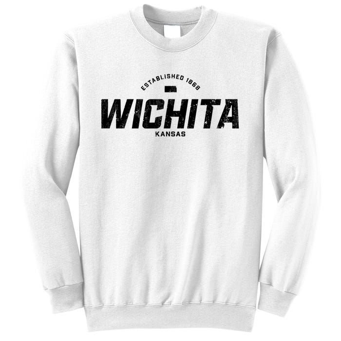 Wichita Kansas Ks Vintage Athletic Sports Logo Sweatshirt