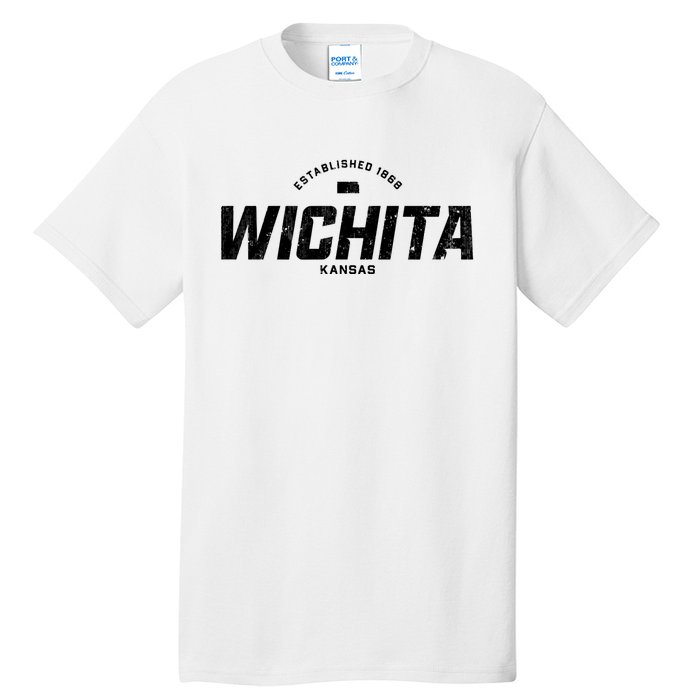 Wichita Kansas Ks Vintage Athletic Sports Logo Tall T-Shirt