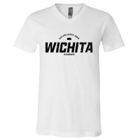 Wichita Kansas Ks Vintage Athletic Sports Logo V-Neck T-Shirt