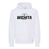 Wichita Kansas Ks Vintage Athletic Sports Logo Premium Hoodie