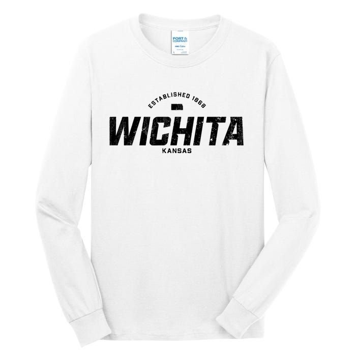 Wichita Kansas Ks Vintage Athletic Sports Logo Tall Long Sleeve T-Shirt