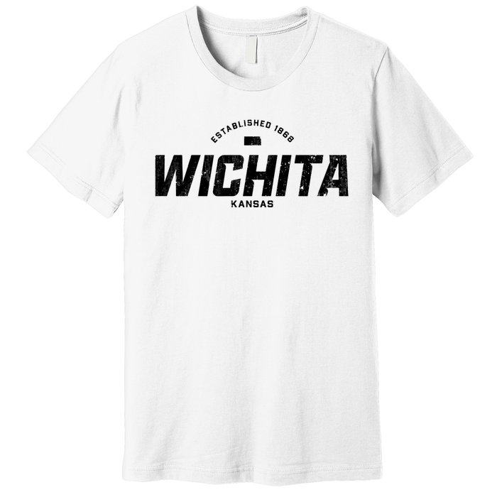 Wichita Kansas Ks Vintage Athletic Sports Logo Premium T-Shirt