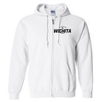 Wichita Kansas Ks Vintage Athletic Sports Logo Full Zip Hoodie