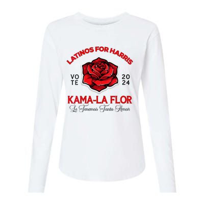 Wo Kama La Flor 2024 Election Latinas Con Kamala Harris Vote Vneck Womens Cotton Relaxed Long Sleeve T-Shirt