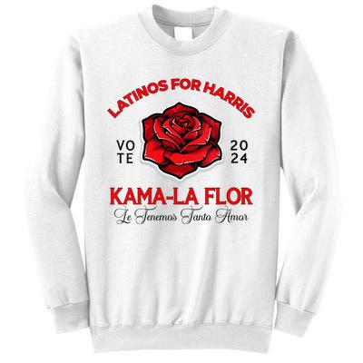 Wo Kama La Flor 2024 Election Latinas Con Kamala Harris Vote Vneck Sweatshirt