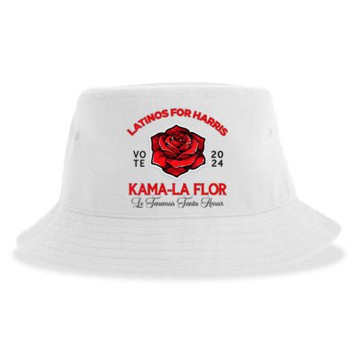 Wo Kama La Flor 2024 Election Latinas Con Kamala Harris Vote Vneck Sustainable Bucket Hat