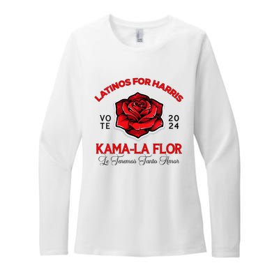 Wo Kama La Flor 2024 Election Latinas Con Kamala Harris Vote Vneck Womens CVC Long Sleeve Shirt