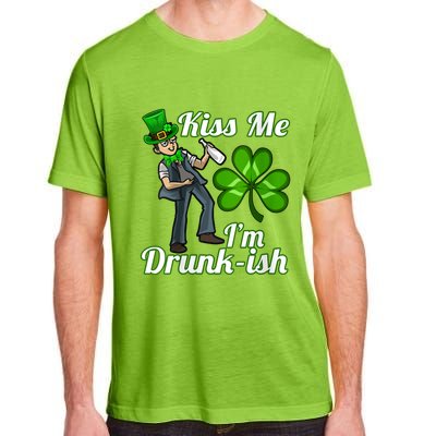 Womens Kiss Me I'm Drunkish Lucky St. Patrick's Day Costume Outfit Adult ChromaSoft Performance T-Shirt