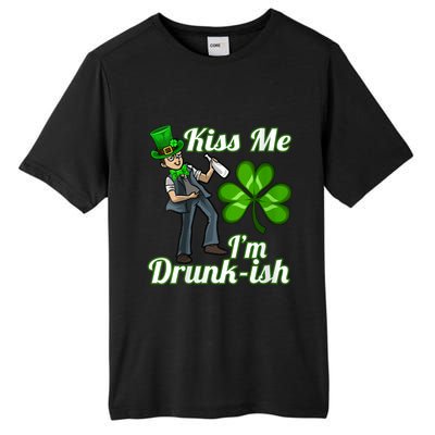 Womens Kiss Me I'm Drunkish Lucky St. Patrick's Day Costume Outfit Tall Fusion ChromaSoft Performance T-Shirt