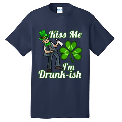 Womens Kiss Me I'm Drunkish Lucky St. Patrick's Day Costume Outfit Tall T-Shirt