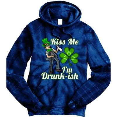 Womens Kiss Me I'm Drunkish Lucky St. Patrick's Day Costume Outfit Tie Dye Hoodie