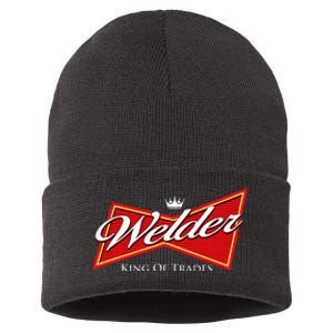 Welder King Of Trades Iron Worker Weld Welding Lover Sustainable Knit Beanie