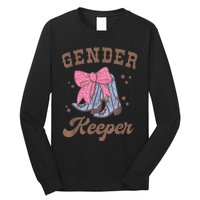 Western Keeper Of The Gender Cowboy Boots Gender Reveal Long Sleeve Shirt