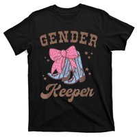 Western Keeper Of The Gender Cowboy Boots Gender Reveal T-Shirt