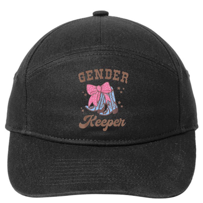 Western Keeper Of The Gender Cowboy Boots Gender Reveal 7-Panel Snapback Hat