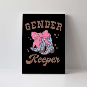 Western Keeper Of The Gender Cowboy Boots Gender Reveal Canvas