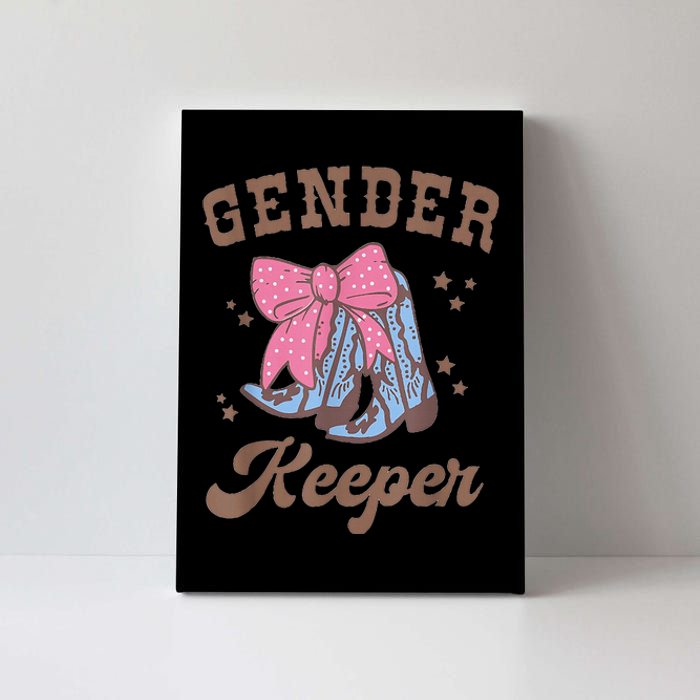 Western Keeper Of The Gender Cowboy Boots Gender Reveal Canvas