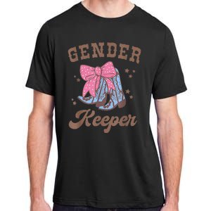 Western Keeper Of The Gender Cowboy Boots Gender Reveal Adult ChromaSoft Performance T-Shirt