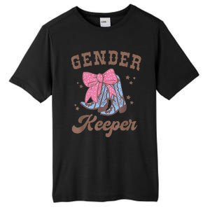 Western Keeper Of The Gender Cowboy Boots Gender Reveal Tall Fusion ChromaSoft Performance T-Shirt