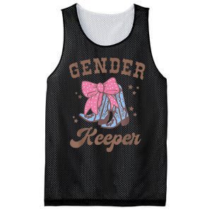 Western Keeper Of The Gender Cowboy Boots Gender Reveal Mesh Reversible Basketball Jersey Tank