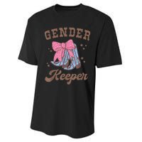 Western Keeper Of The Gender Cowboy Boots Gender Reveal Performance Sprint T-Shirt