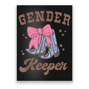 Western Keeper Of The Gender Cowboy Boots Gender Reveal Poster