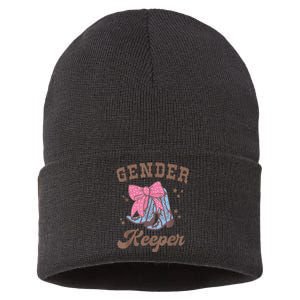 Western Keeper Of The Gender Cowboy Boots Gender Reveal Sustainable Knit Beanie