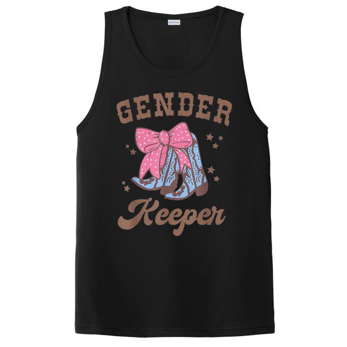 Western Keeper Of The Gender Cowboy Boots Gender Reveal PosiCharge Competitor Tank