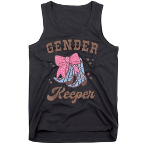 Western Keeper Of The Gender Cowboy Boots Gender Reveal Tank Top